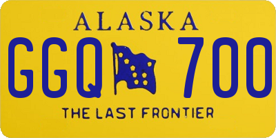 AK license plate GGQ700