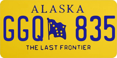 AK license plate GGQ835