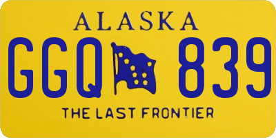 AK license plate GGQ839
