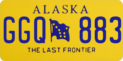 AK license plate GGQ883