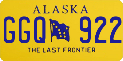 AK license plate GGQ922