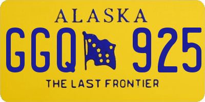 AK license plate GGQ925