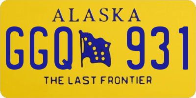AK license plate GGQ931