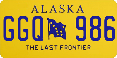 AK license plate GGQ986