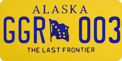 AK license plate GGR003