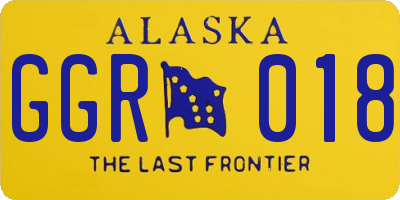 AK license plate GGR018