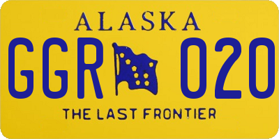 AK license plate GGR020