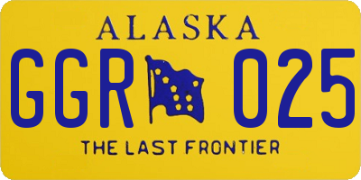 AK license plate GGR025