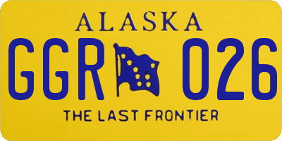 AK license plate GGR026