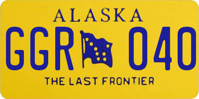 AK license plate GGR040