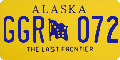 AK license plate GGR072