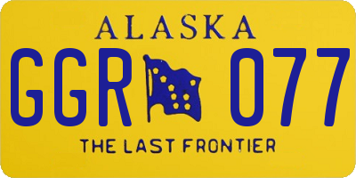 AK license plate GGR077