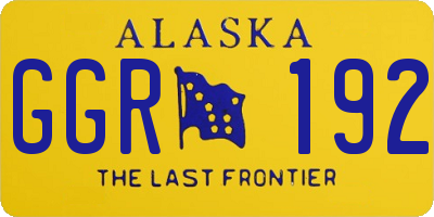 AK license plate GGR192