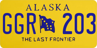 AK license plate GGR203
