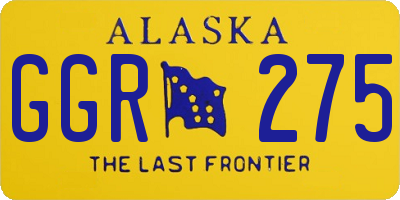 AK license plate GGR275
