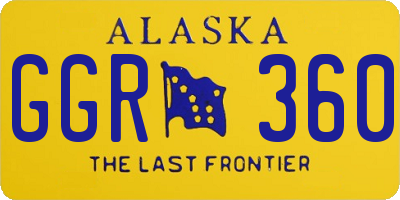 AK license plate GGR360