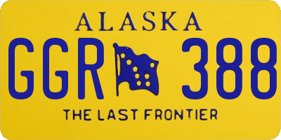 AK license plate GGR388
