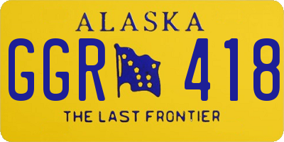 AK license plate GGR418