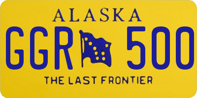 AK license plate GGR500