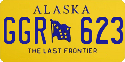 AK license plate GGR623