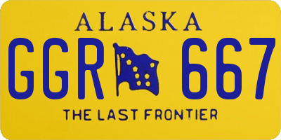 AK license plate GGR667