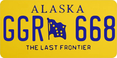 AK license plate GGR668