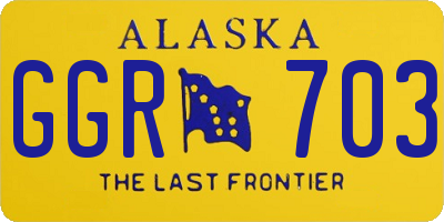 AK license plate GGR703
