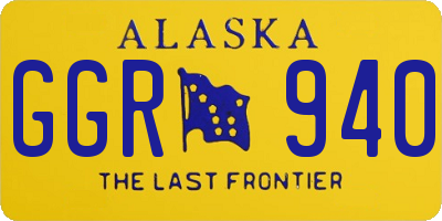 AK license plate GGR940