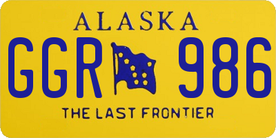 AK license plate GGR986