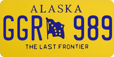 AK license plate GGR989