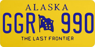AK license plate GGR990