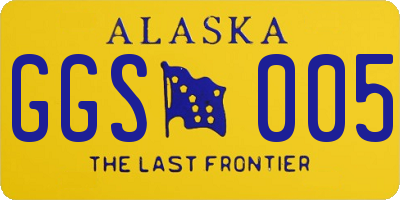 AK license plate GGS005
