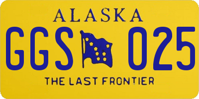 AK license plate GGS025