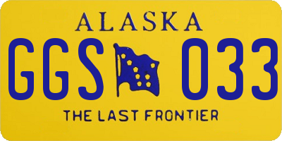 AK license plate GGS033