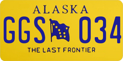 AK license plate GGS034