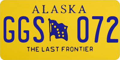 AK license plate GGS072