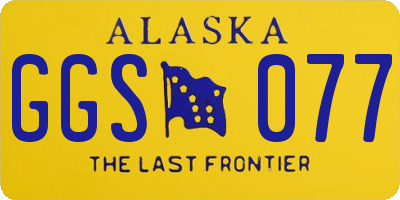 AK license plate GGS077