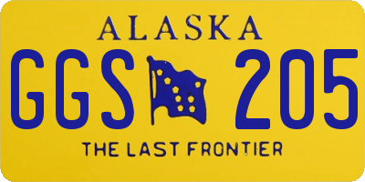 AK license plate GGS205