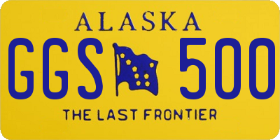 AK license plate GGS500