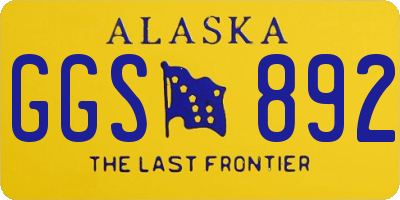 AK license plate GGS892