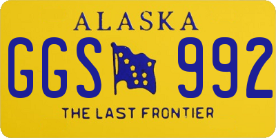 AK license plate GGS992