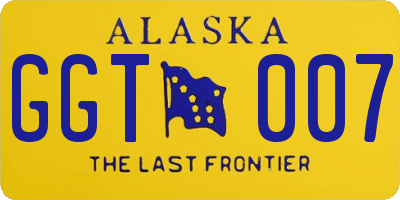 AK license plate GGT007