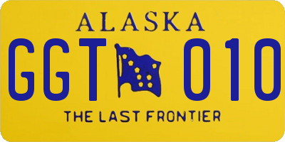 AK license plate GGT010