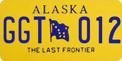 AK license plate GGT012