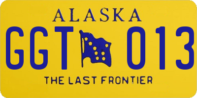 AK license plate GGT013