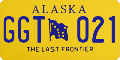 AK license plate GGT021