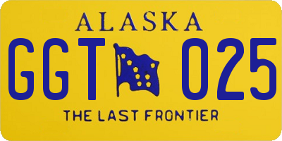 AK license plate GGT025