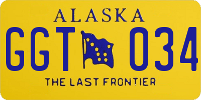 AK license plate GGT034