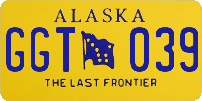 AK license plate GGT039