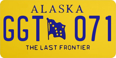 AK license plate GGT071